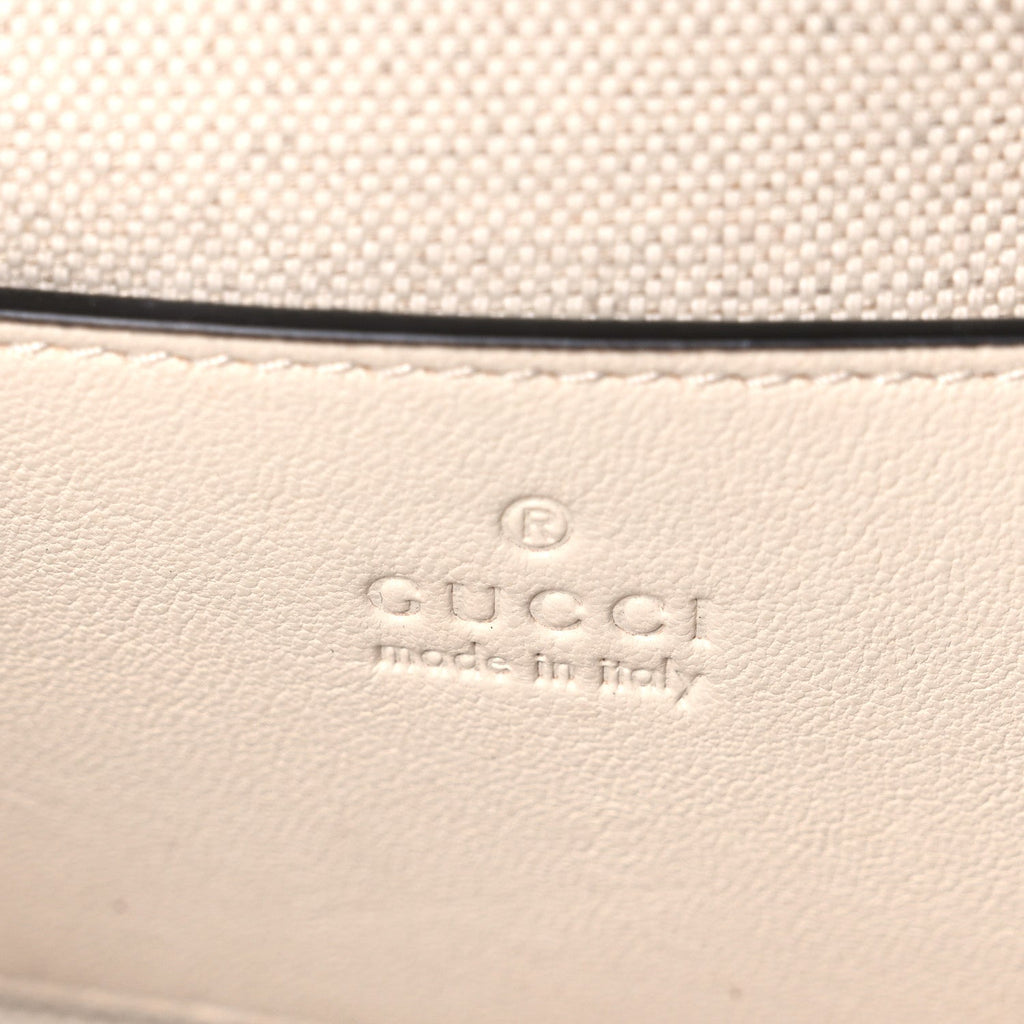 Gucci Sakai Be Green Calfskin Diagonal Stitched Blondie Top Handle Bag Mystic White