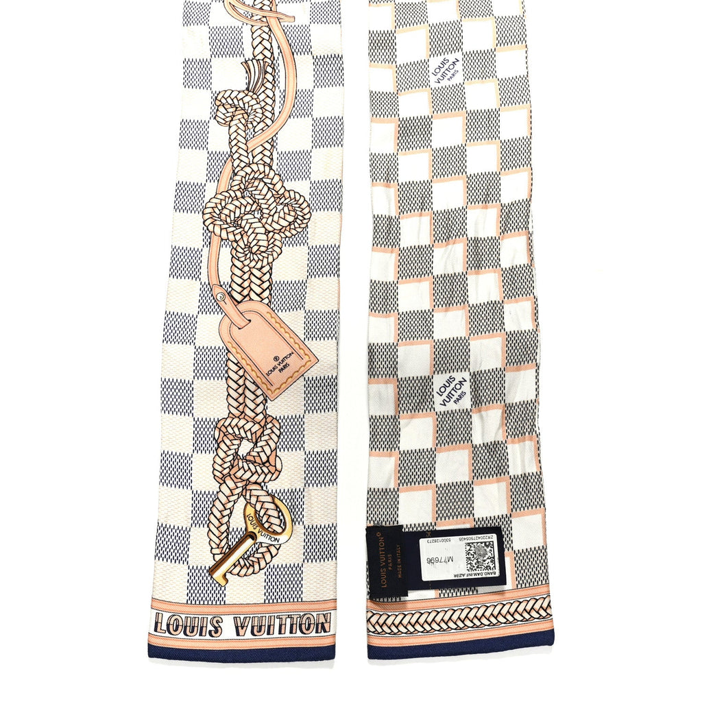 Louis Vuitton Silk Damier Azur Infinity Bandeau Azure Blue
