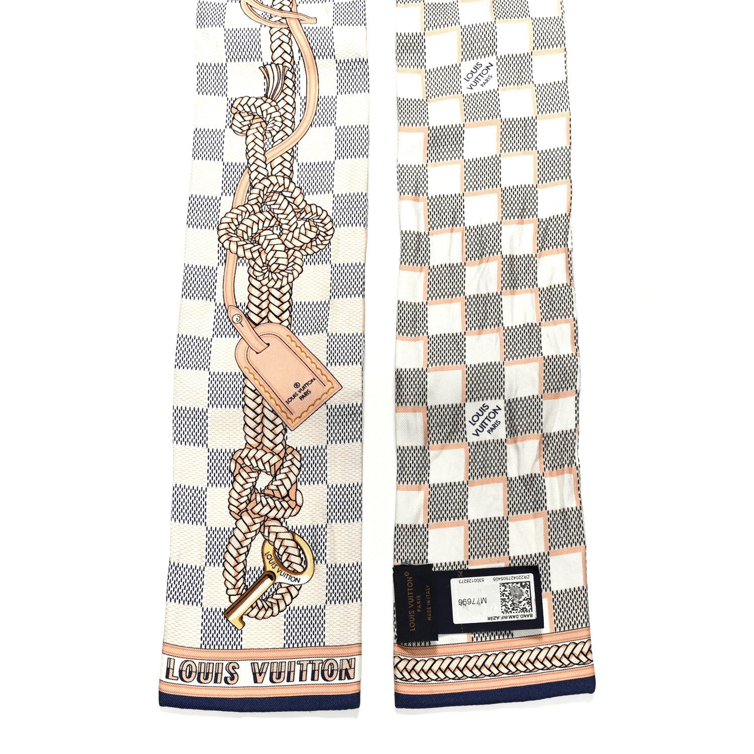 Louis Vuitton Silk Damier Azur Infinity Bandeau Azure Blue