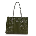 Gucci Calfskin Matelasse Aria Medium GG Marmont Shoulder Tote Military Wood