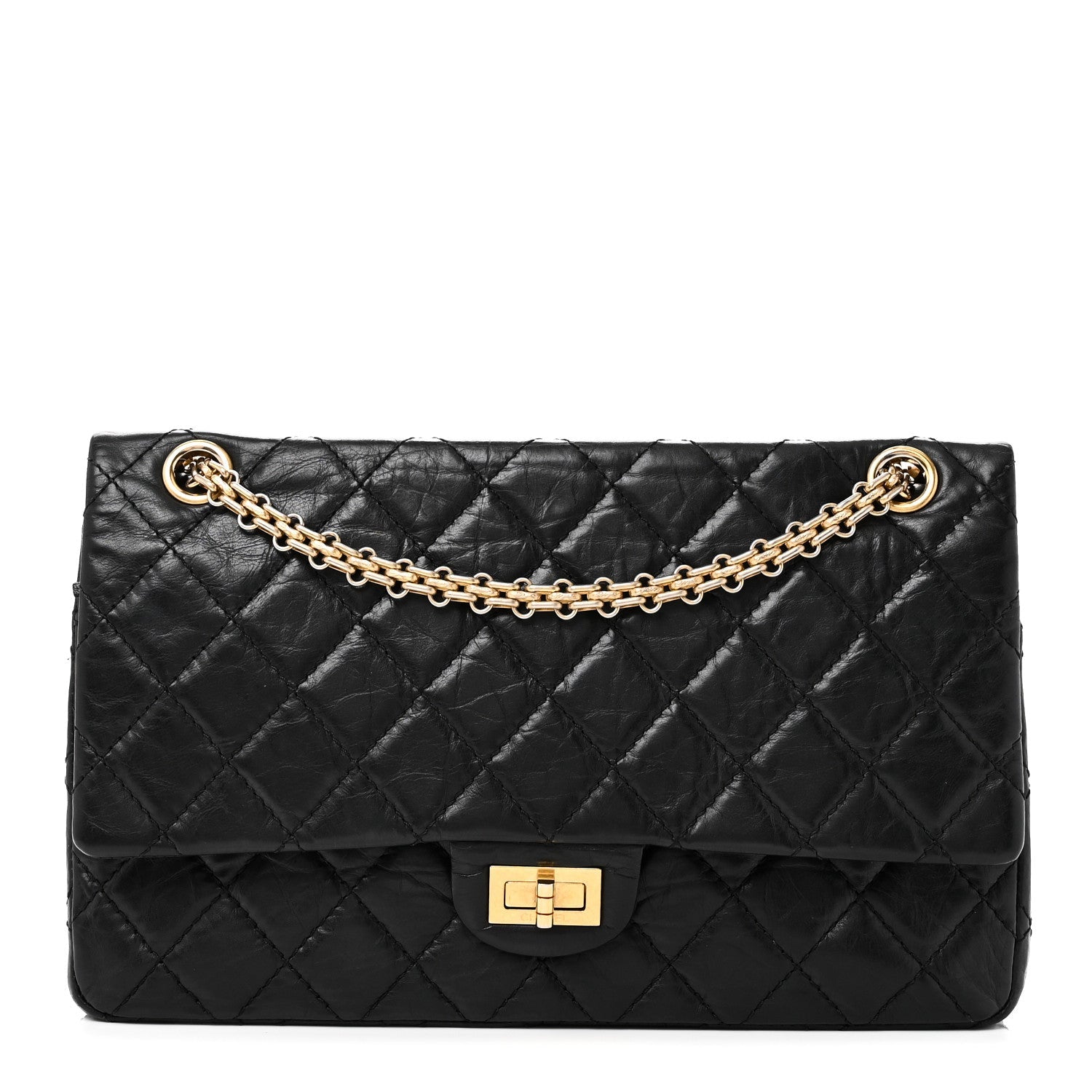 Chanel Aged Calfskin Quilted 2.55 Reissue 226 Flap Black