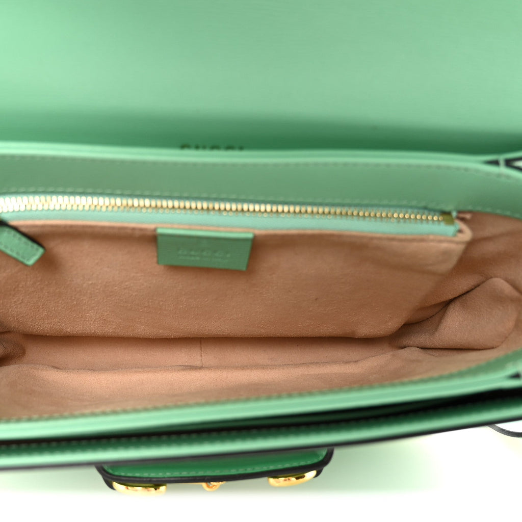 Gucci Azalea Calfskin Horsebit 1955 Shoulder Bag Light Green