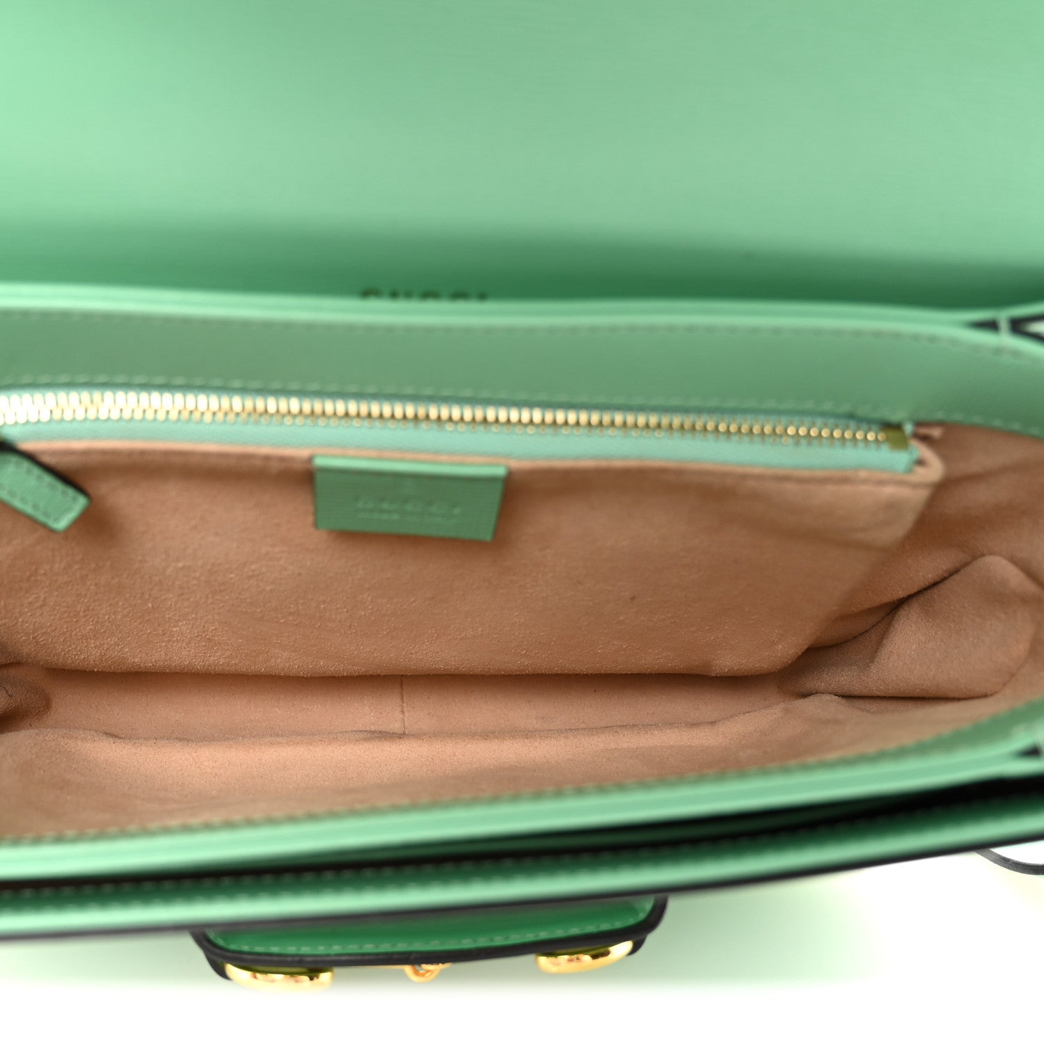 Gucci Azalea Calfskin Horsebit 1955 Shoulder Bag Light Green