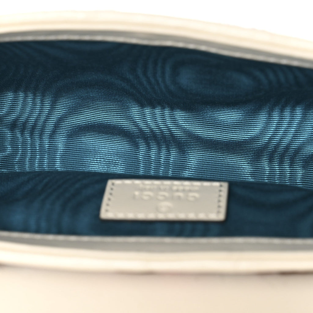 Gucci Tweed Calfskin Spicy Check Super Mini GG Marmont Shoulder Bag Pink Multicolor Mystic White