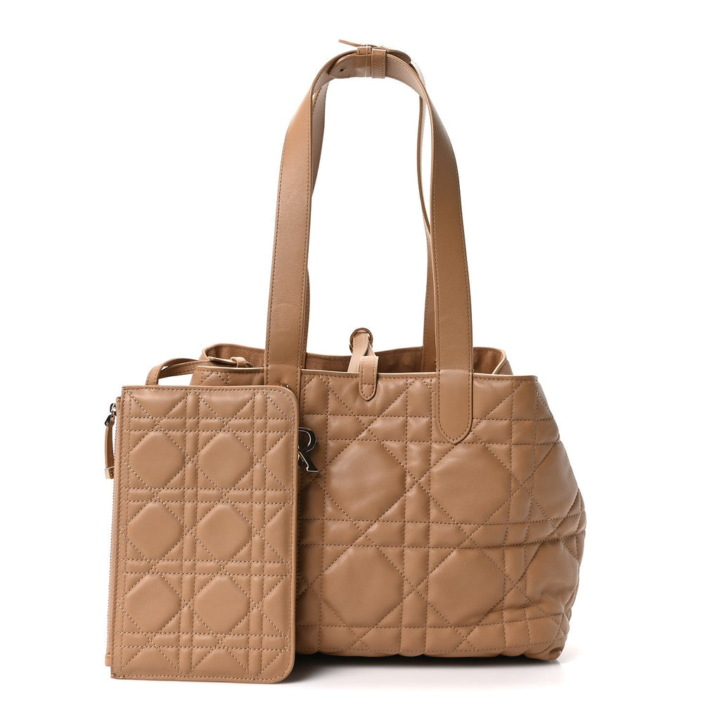 Christian Dior Calfskin Macrocannage Medium Toujour Powder Tan