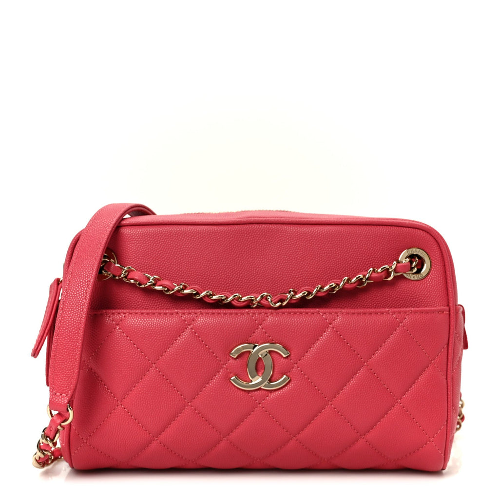 Chanel Caviar Quilted Small In & Out Camera Case Pink
