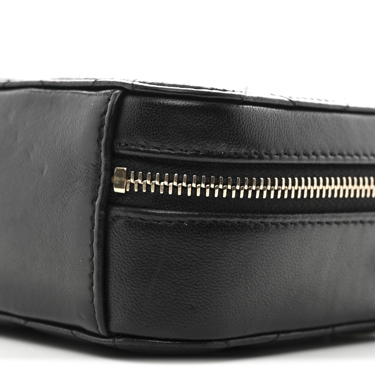 Chanel Lambskin Quilted CC Pearl Crush Camera Case Black