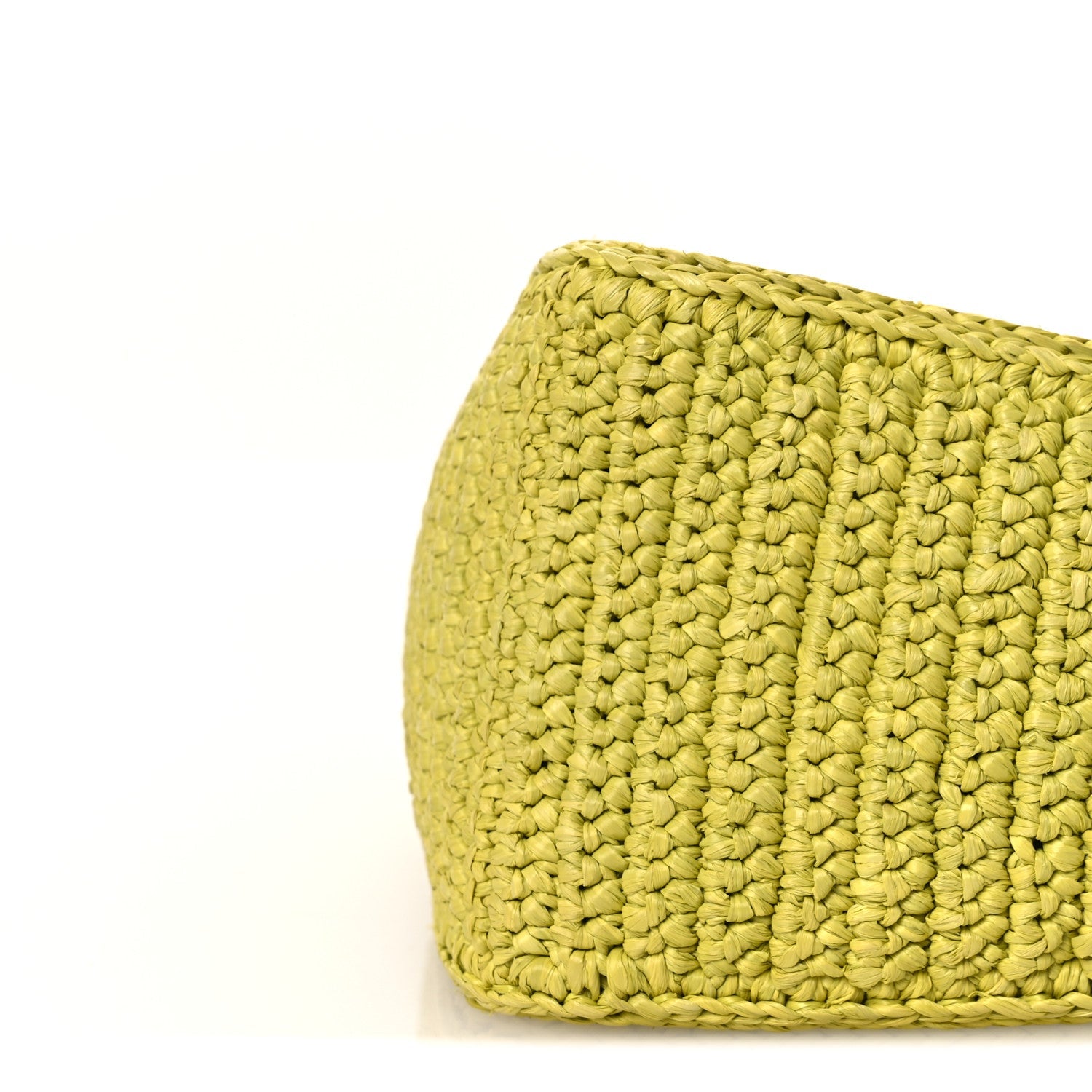 Prada Yarn Raffia Effect Crochet Triangle Shoulder Bag Giallo