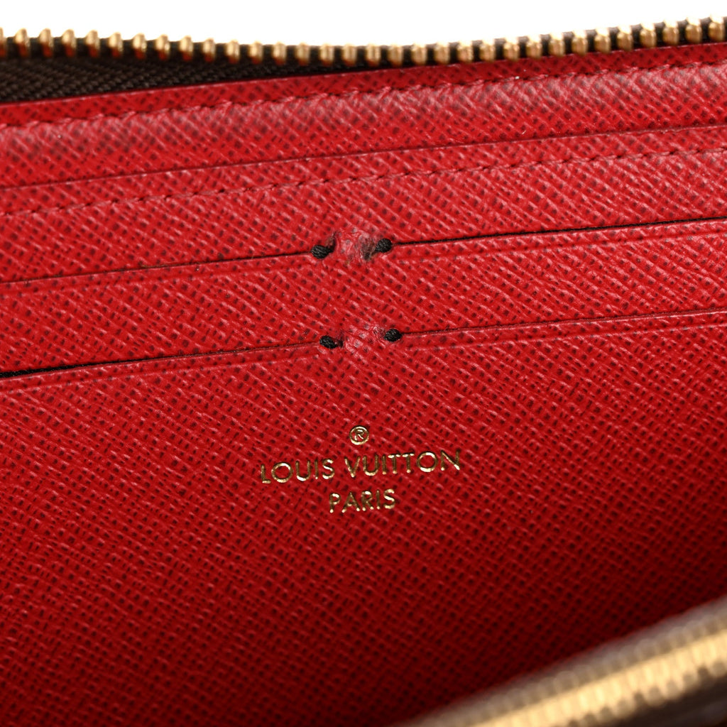Louis Vuitton Damier Ebene Clemence Wallet Cherry