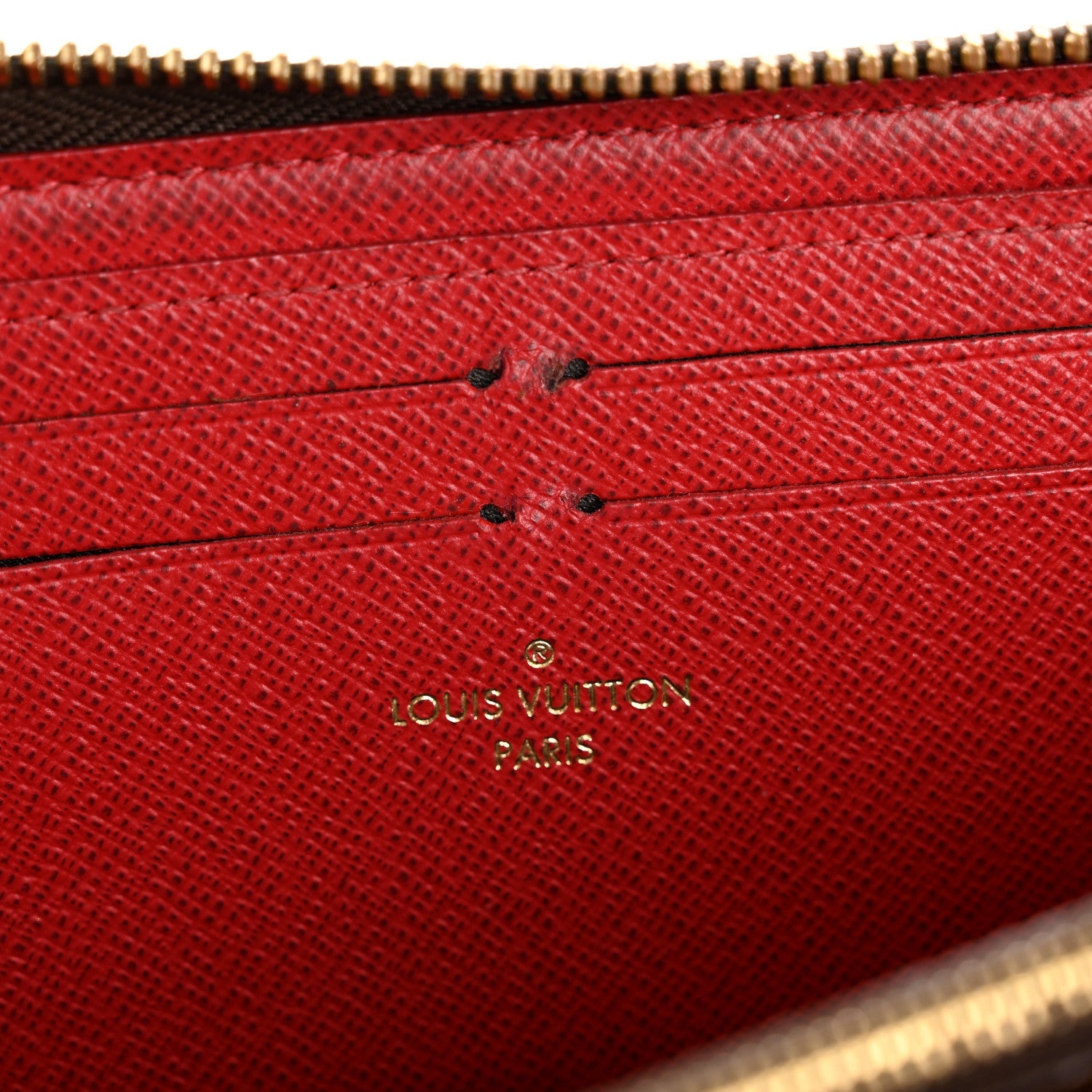 Louis Vuitton Damier Ebene Clemence Wallet Cherry