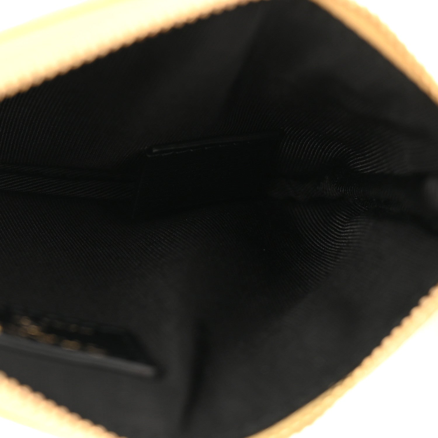 Metallic Calfskin Crocodile Embossed Cocodile Small Cosmetic Case Gold