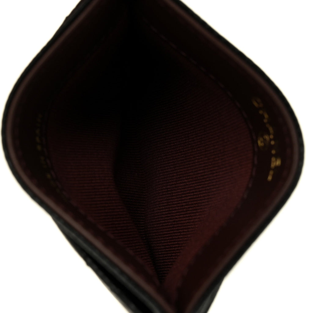 Caviar Quilted Card Holder Black