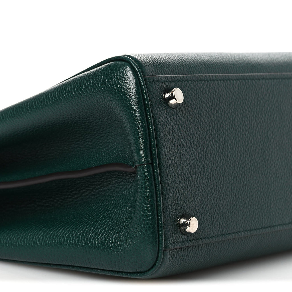 Gucci Grainy Calfskin Medium Zumi Top Handle Bag Vintage Green