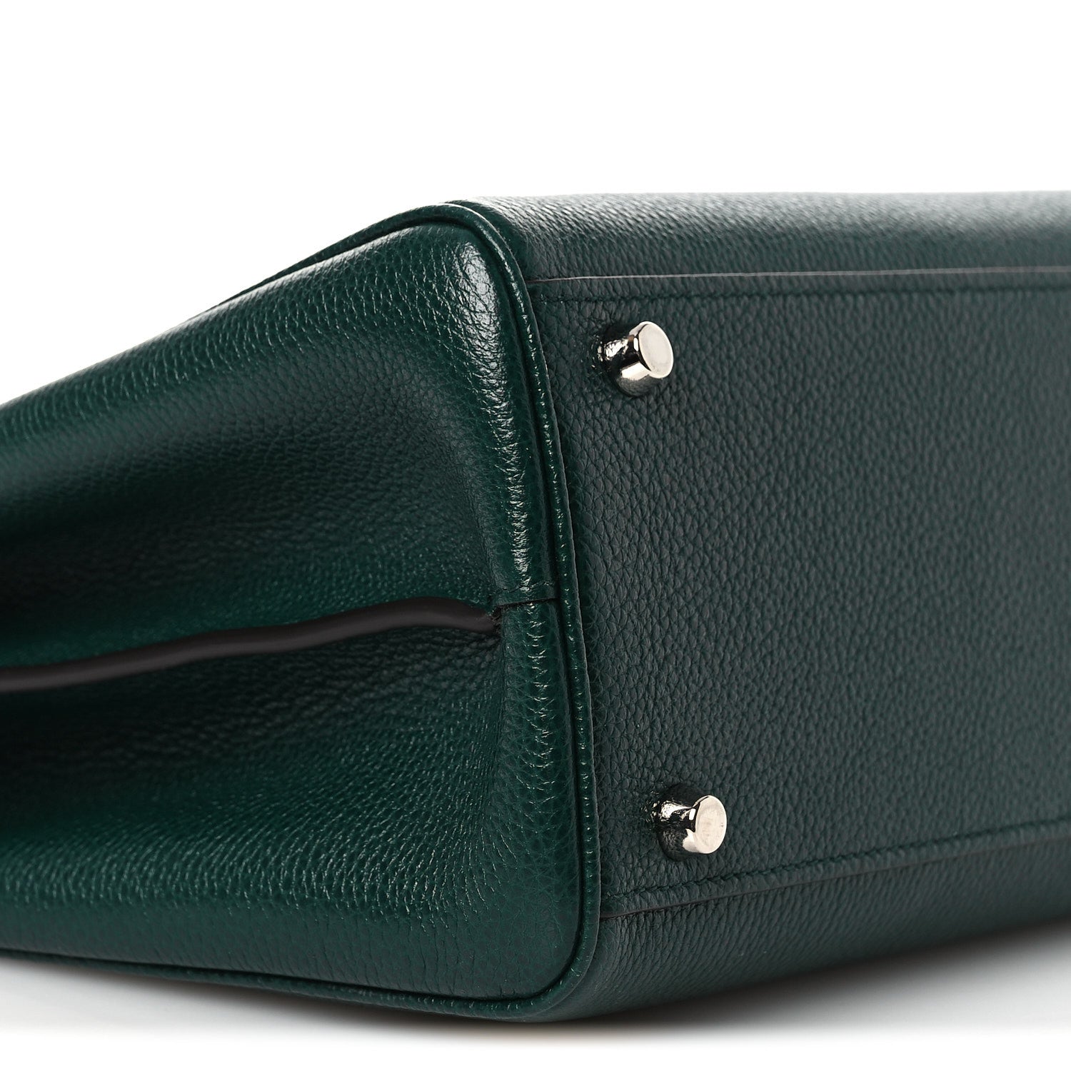 Gucci Grainy Calfskin Medium Zumi Top Handle Bag Vintage Green