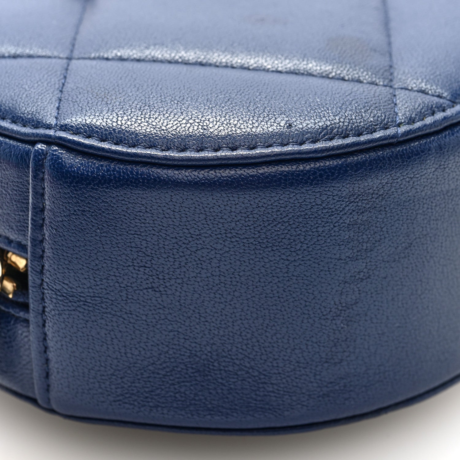 Chanel Lambskin Quilted Chanel 19 Round Clutch With Chain  Navy