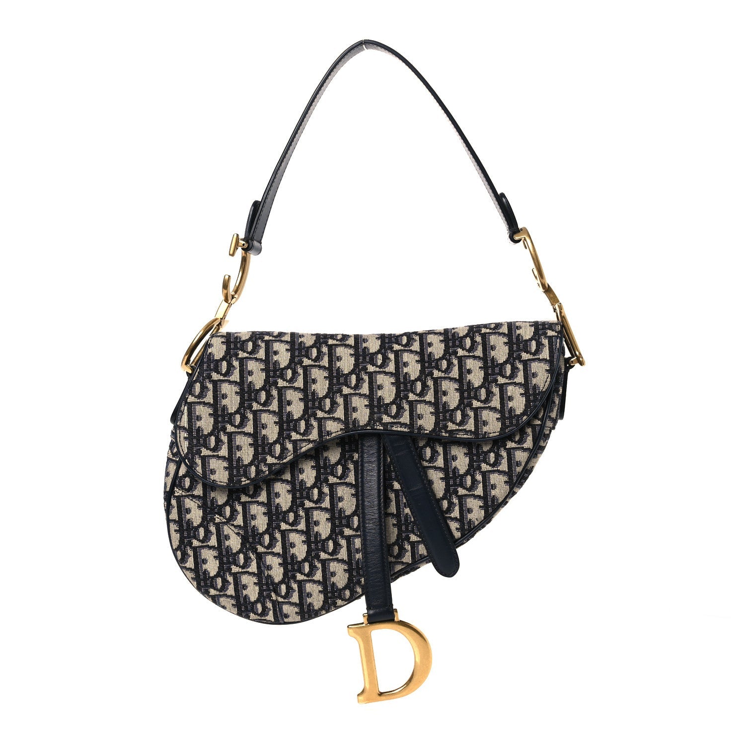 Christian Dior Oblique Saddle Bag Blue