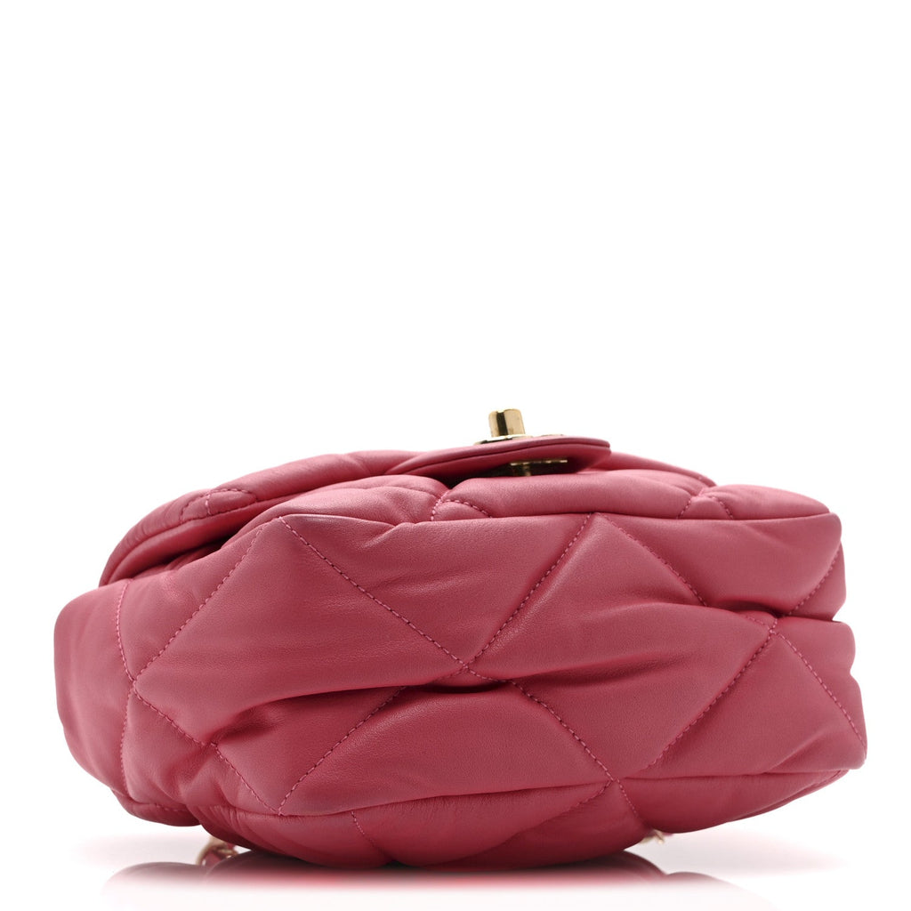 Chanel Calfskin Quilted Mini Square Bubbly Flap Pink