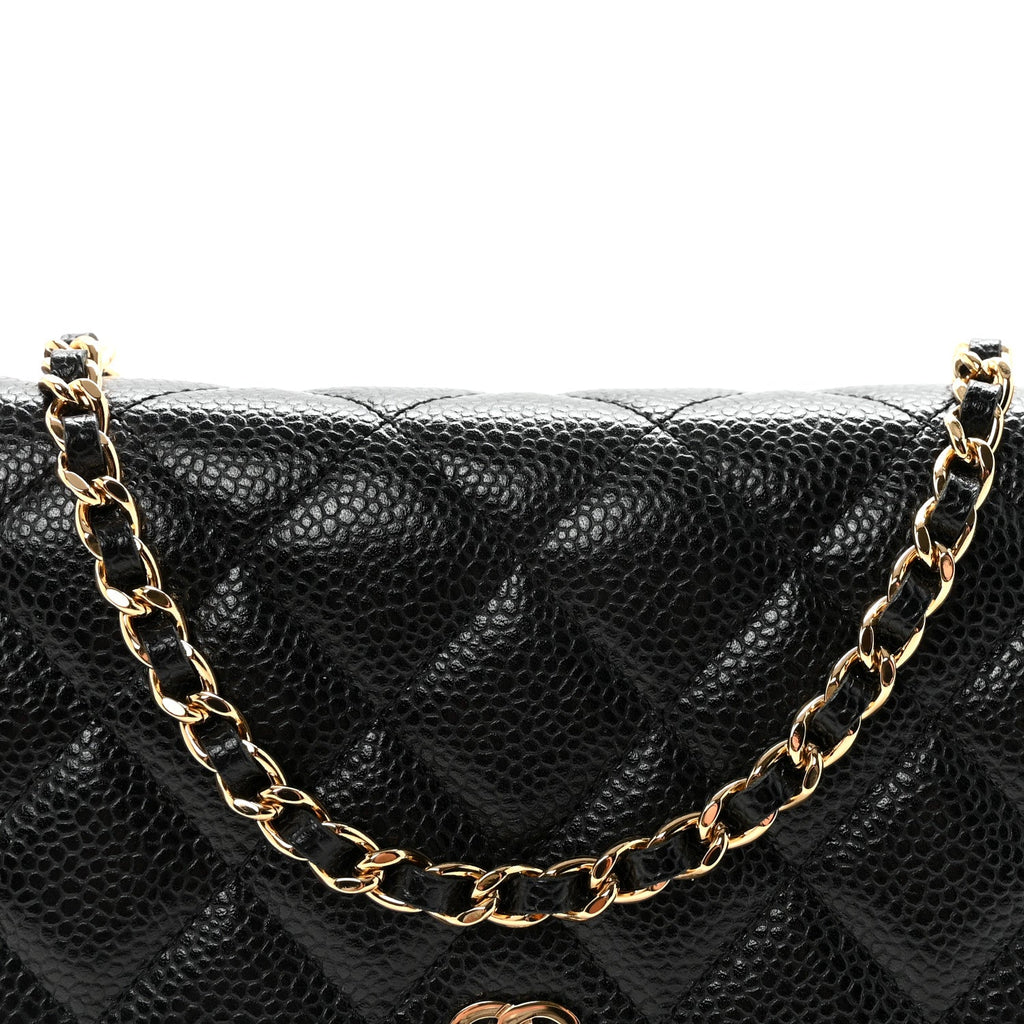 Chanel Caviar Quilted Wallet on Chain WOC Black