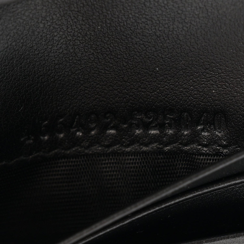 Gucci Calfskin Matelasse GG Marmont Card Case Wallet Black