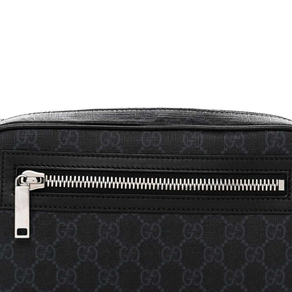 Gucci Soft GG Supreme Monogram Web Belt Bag Black Grey