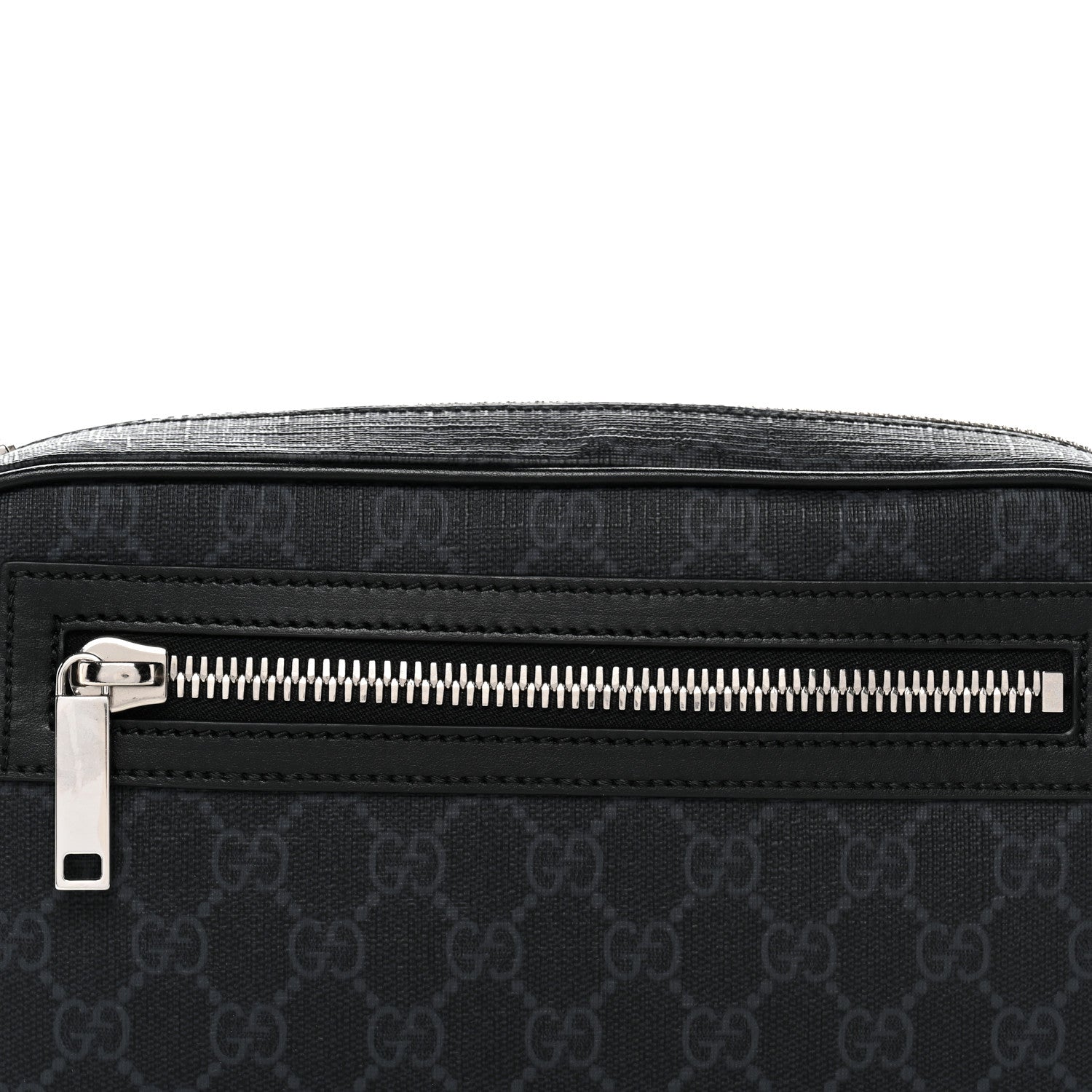 Gucci Soft GG Supreme Monogram Web Belt Bag Black Grey