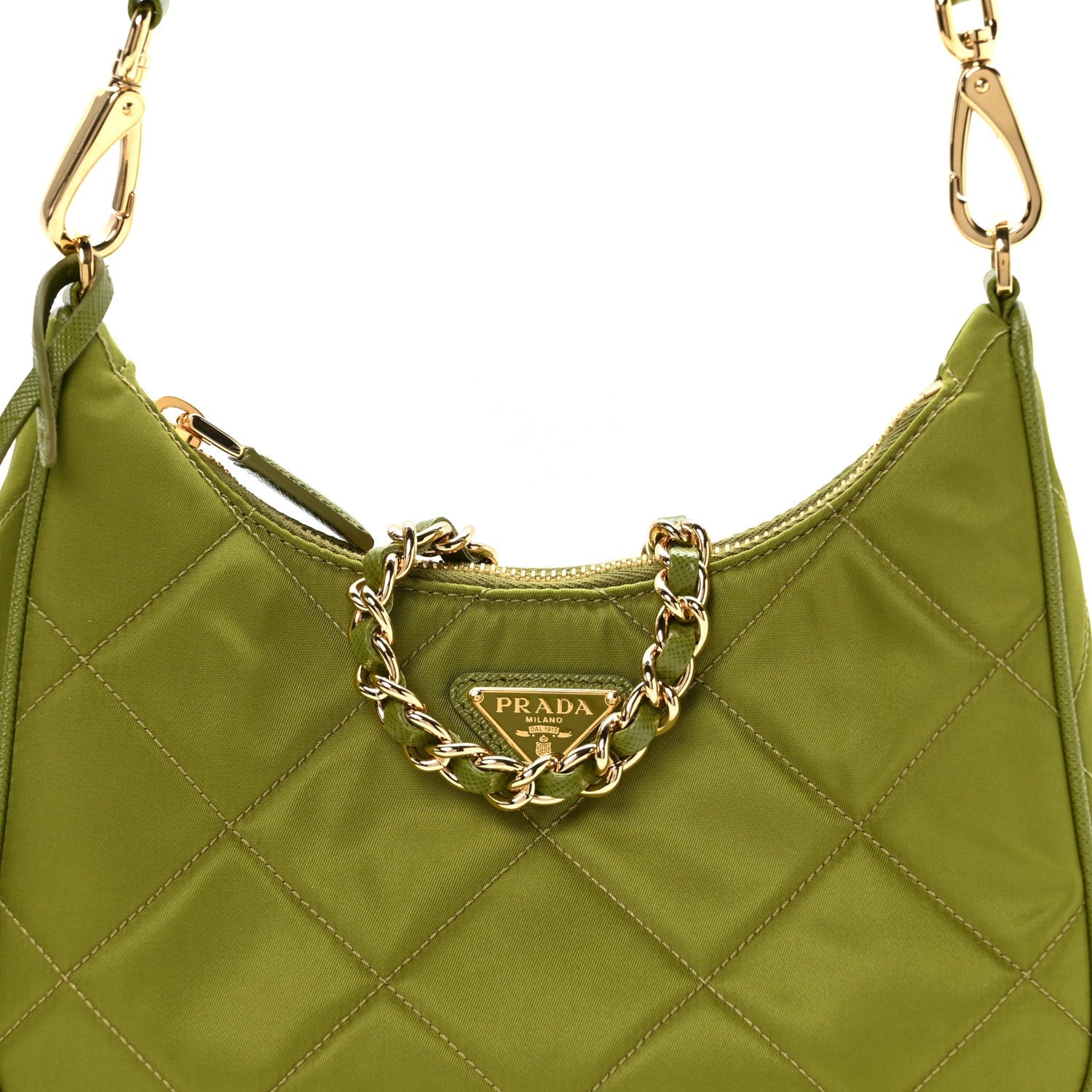Prada Re-Nylon Saffiano Stitched Mini Re-Edition 1995 Chaine Shoulder Bag Edera