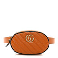 Gucci Vintage Effect Calfskin Matelasse Diagonal Torchon GG Marmont Belt Bag 95 38 Cognac