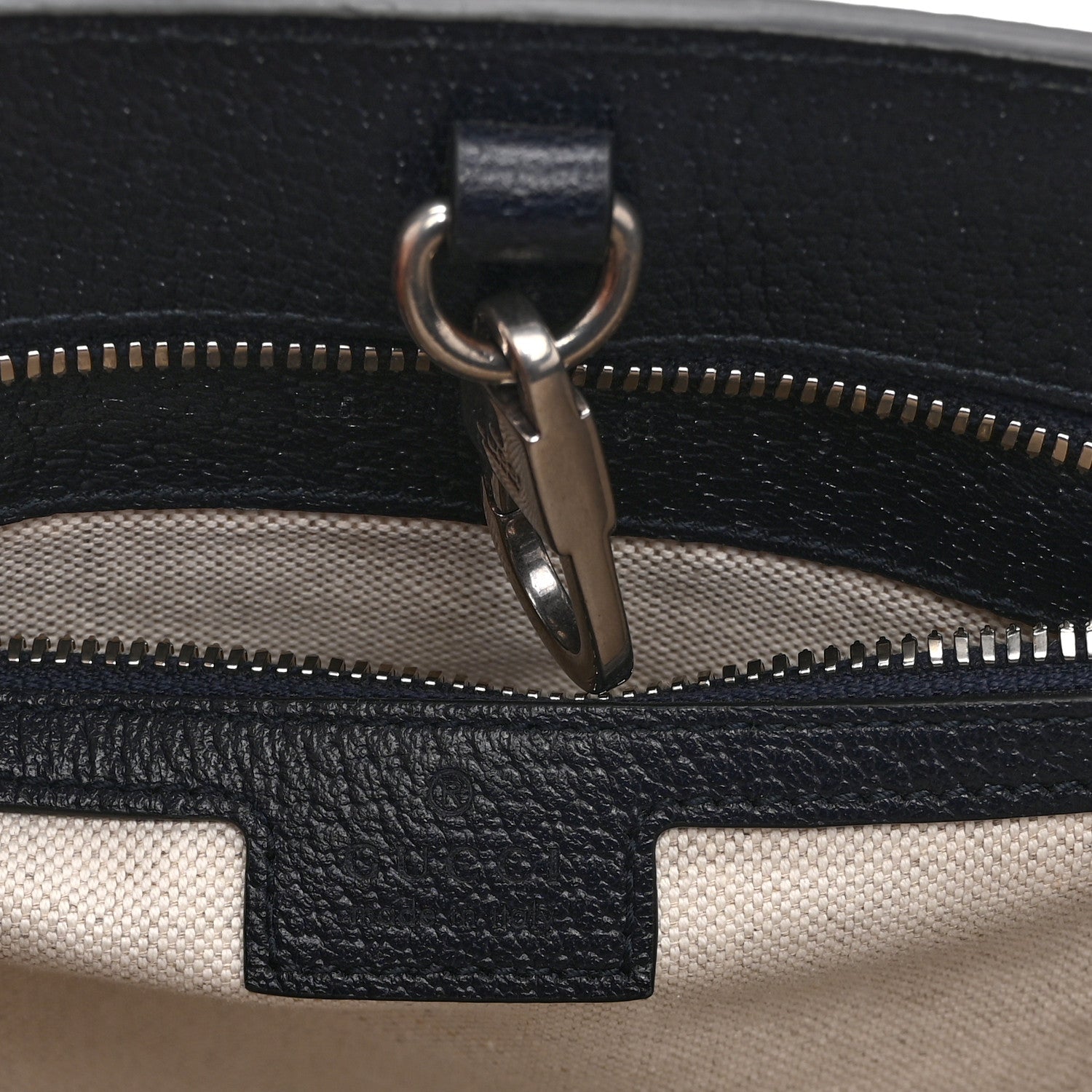 Gucci GG Supreme Monogram Textured Dollar Calfskin Small Retro Interlocking G Tote Bag Beige Blue