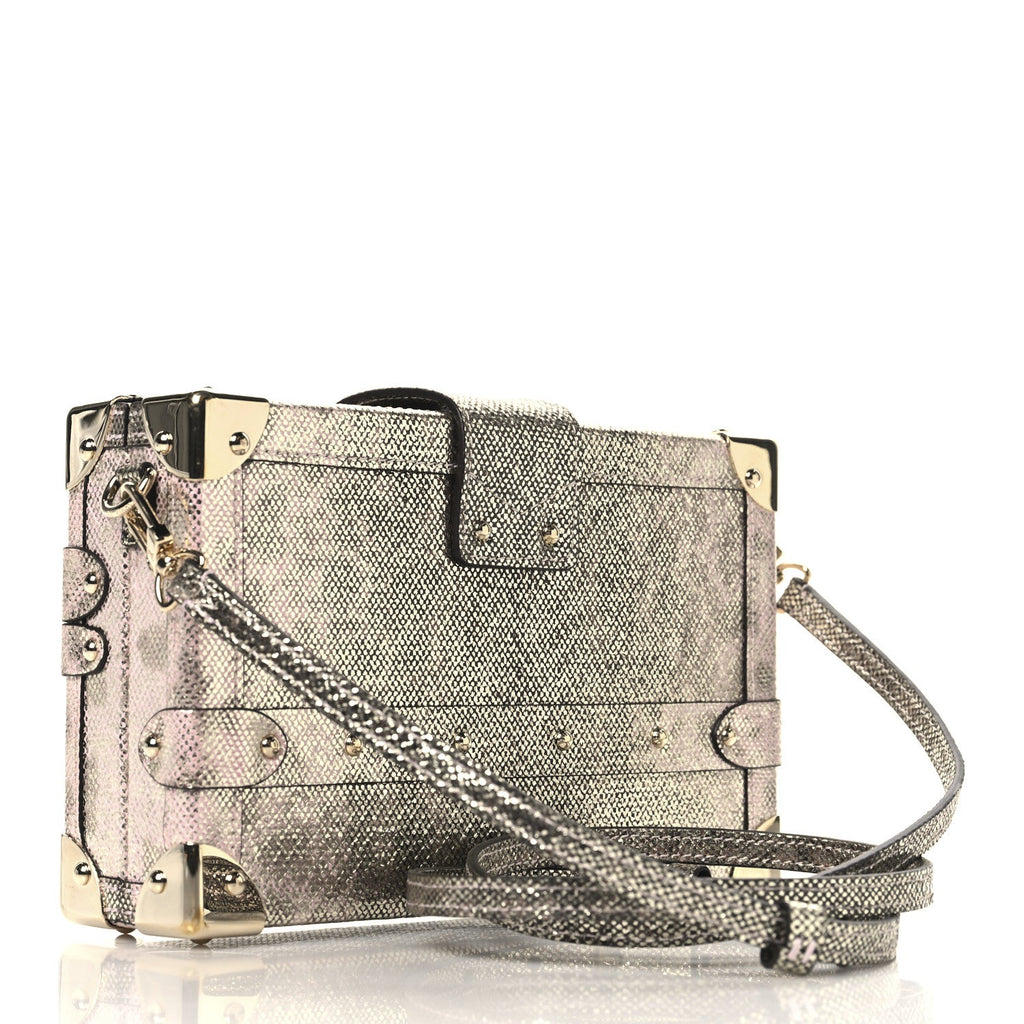 Louis Vuitton Lizard Petite Malle Silver