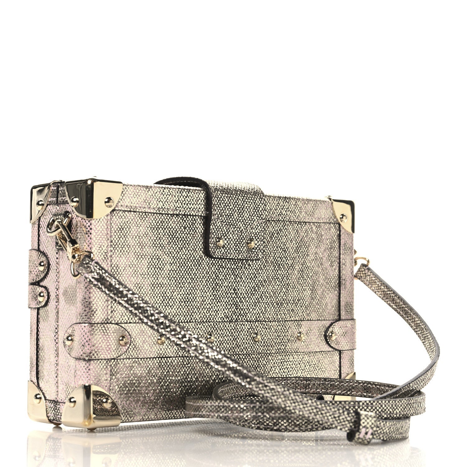 Louis Vuitton Lizard Petite Malle Silver