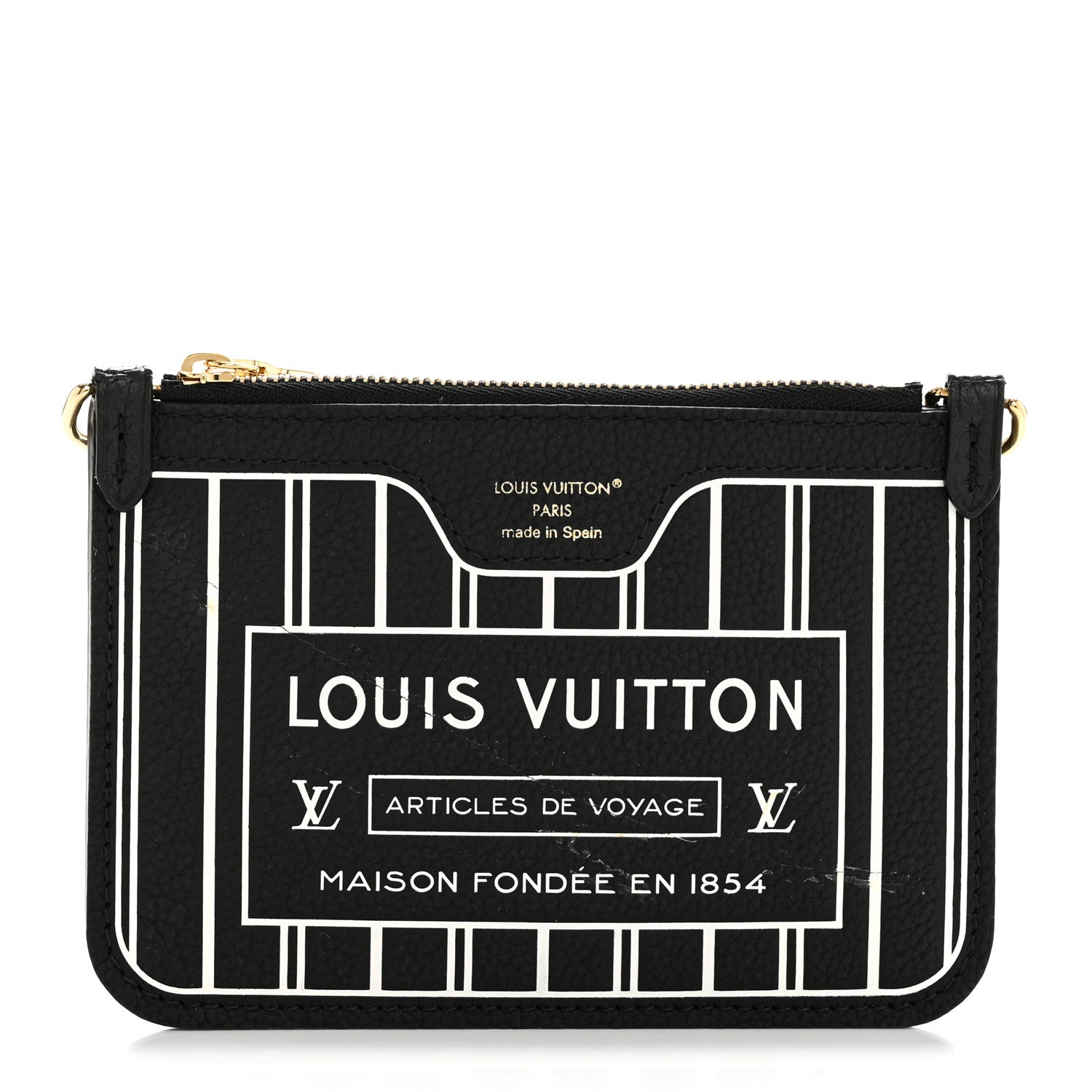 Louis Vuitton Calfskin Neverfull Inside Out BB Pochette Black