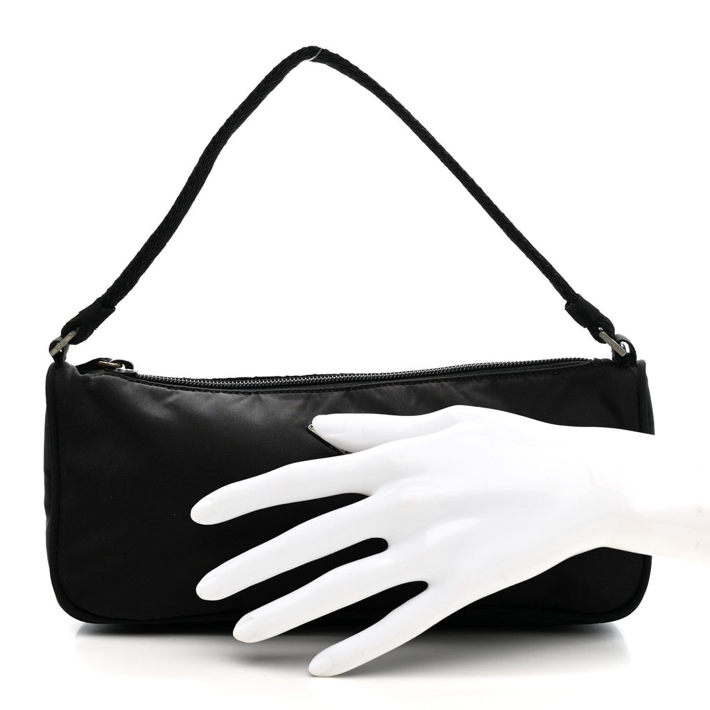 Prada Tessuto Nylon Pochette Bag Black
