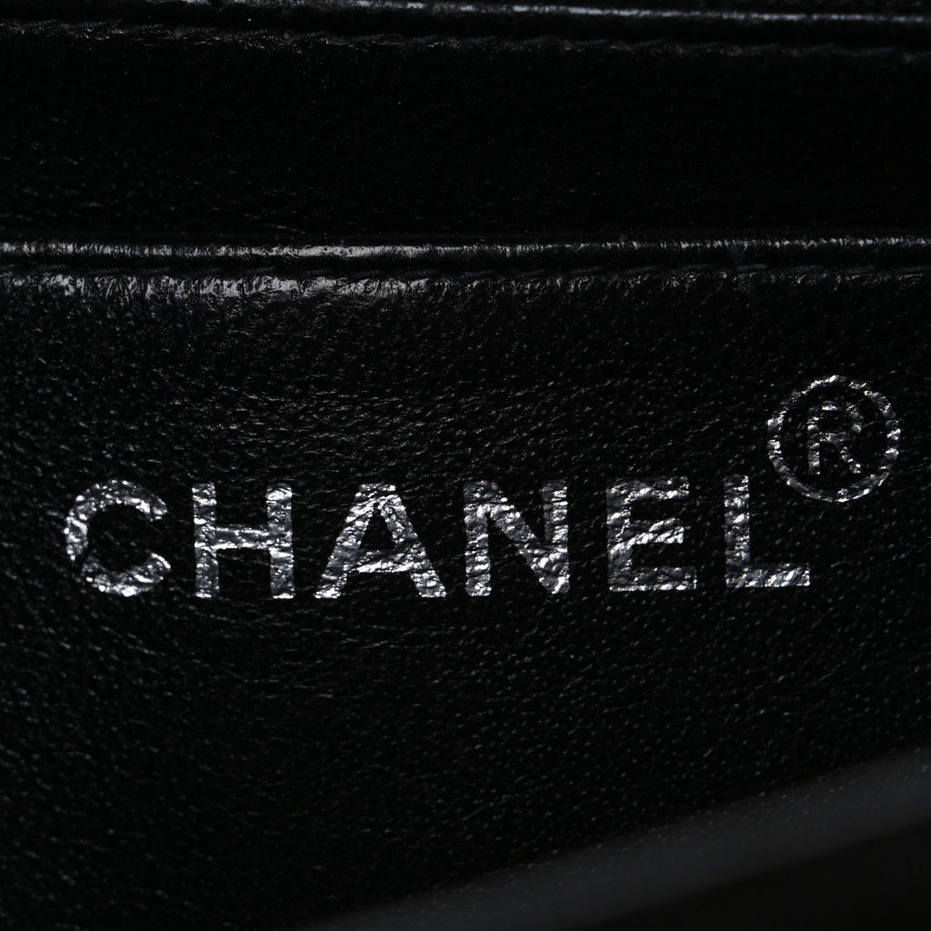 Chanel Canvas Quilted Letter Printed Flap Black