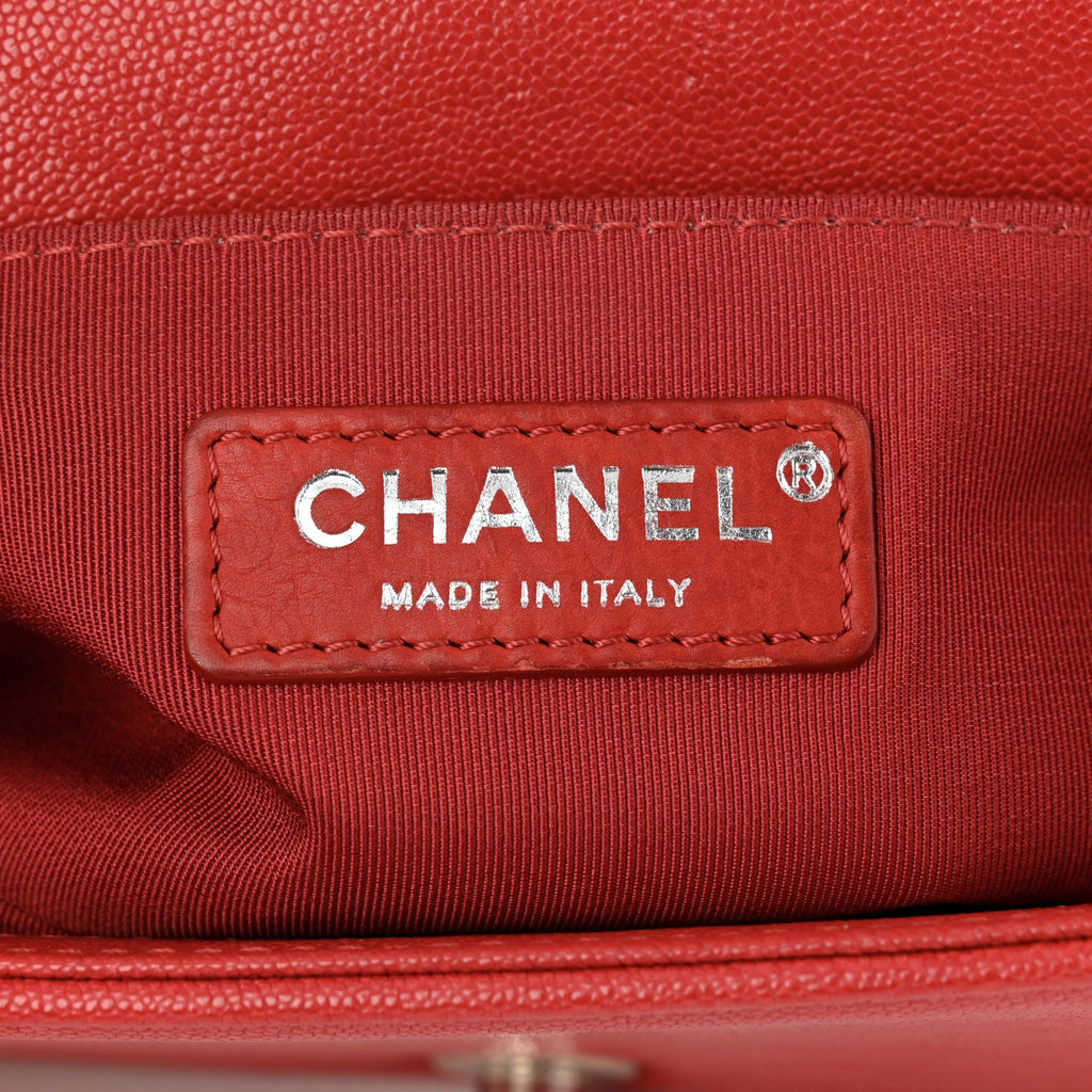 Chanel Caviar Quilted Small Boy Flap Red