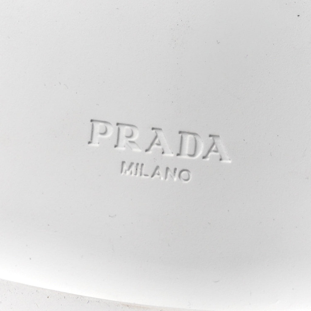 Prada Spazzolato Triangle 50mm Loafers 41 White