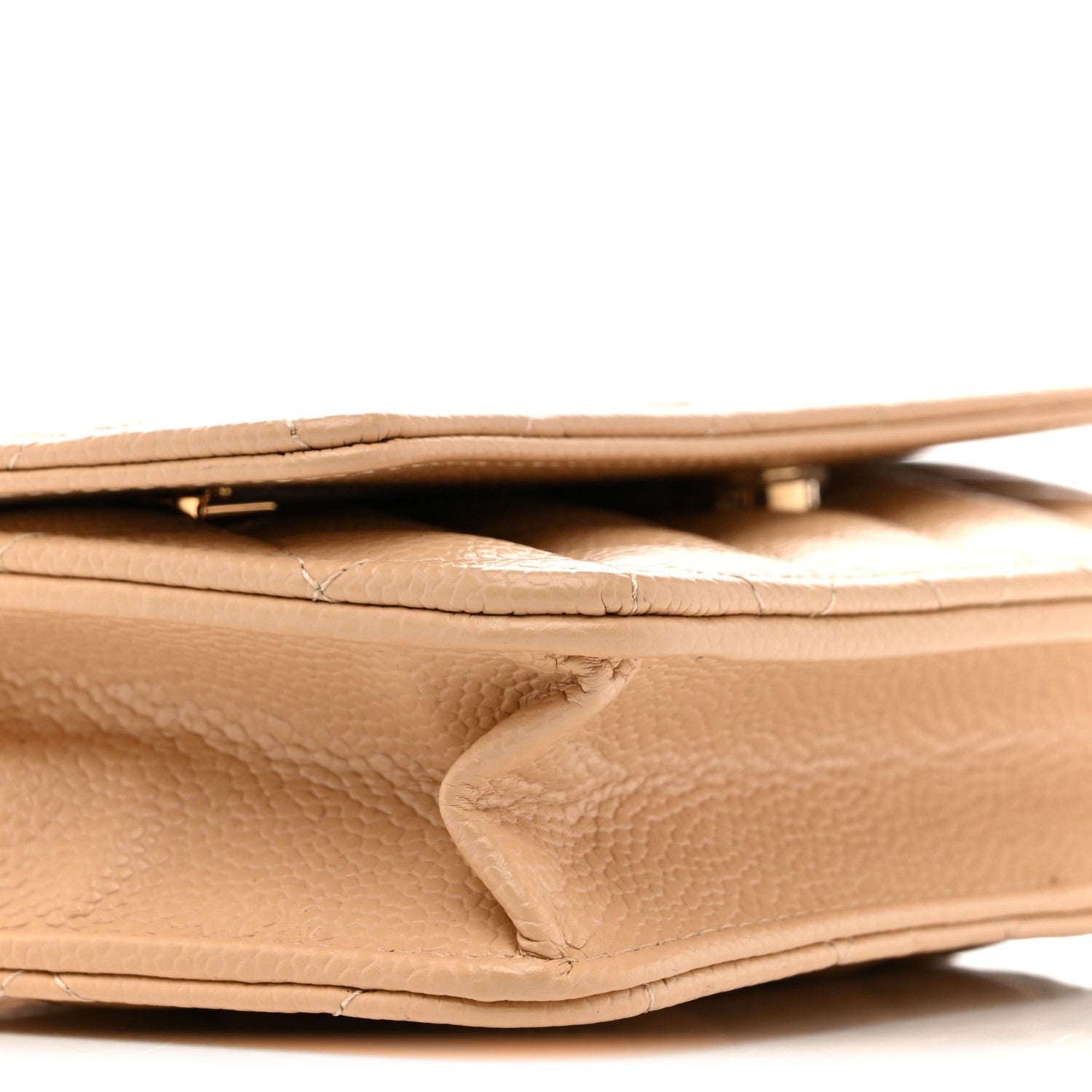 Chanel Caviar Quilted Wallet on Chain WOC Beige