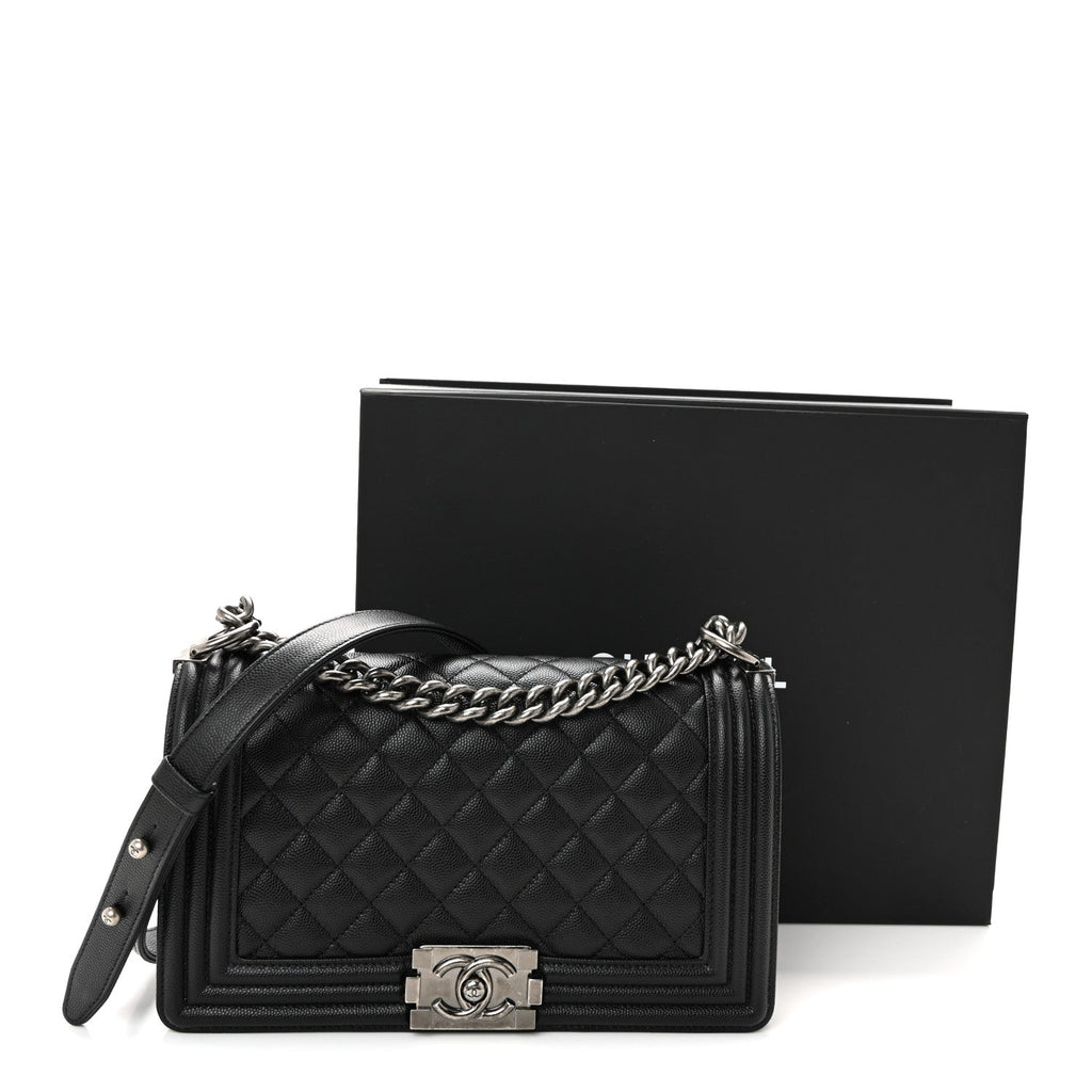 Chanel Caviar Quilted Medium Boy Flap Black