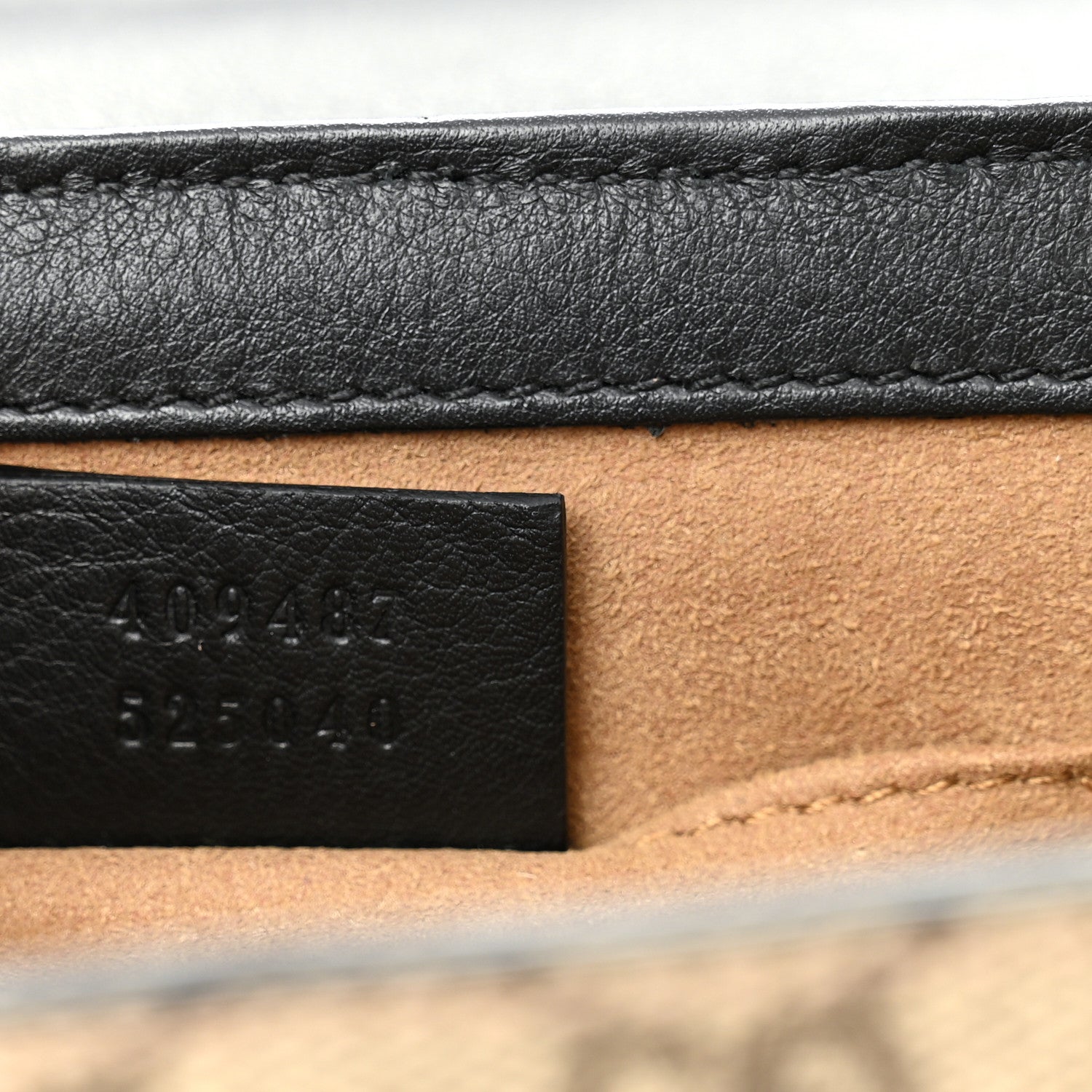 Gucci GG Supreme Monogram Calfskin Small Padlock Shoulder Bag Beige Black Cuir