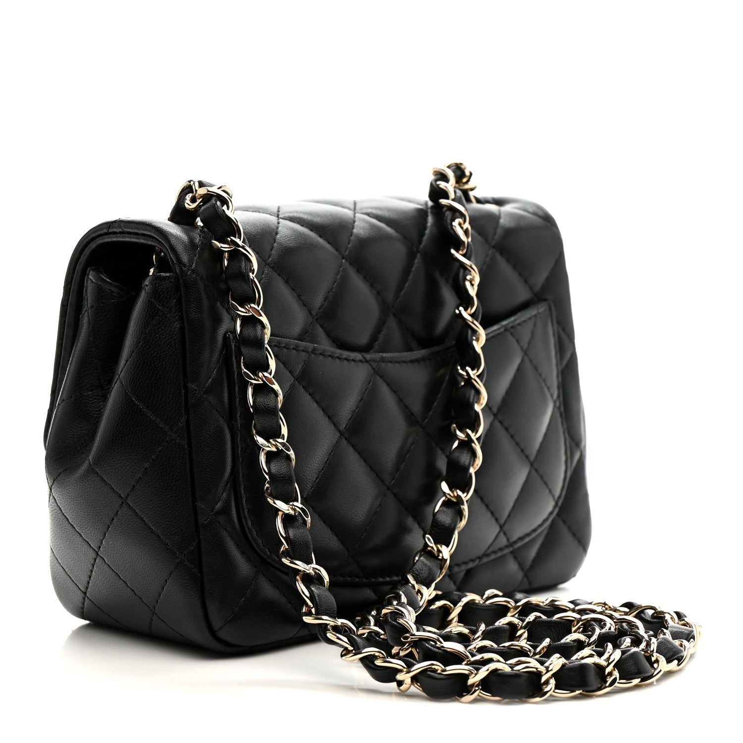 Chanel Lambskin Quilted Mini Square Flap Black