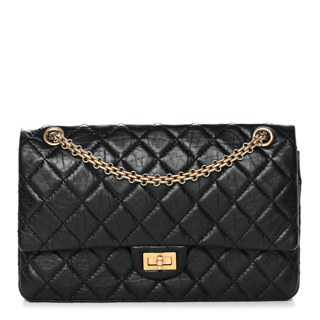 Chanel Aged Calfskin Quilted 2.55 Reissue 226 Flap Black