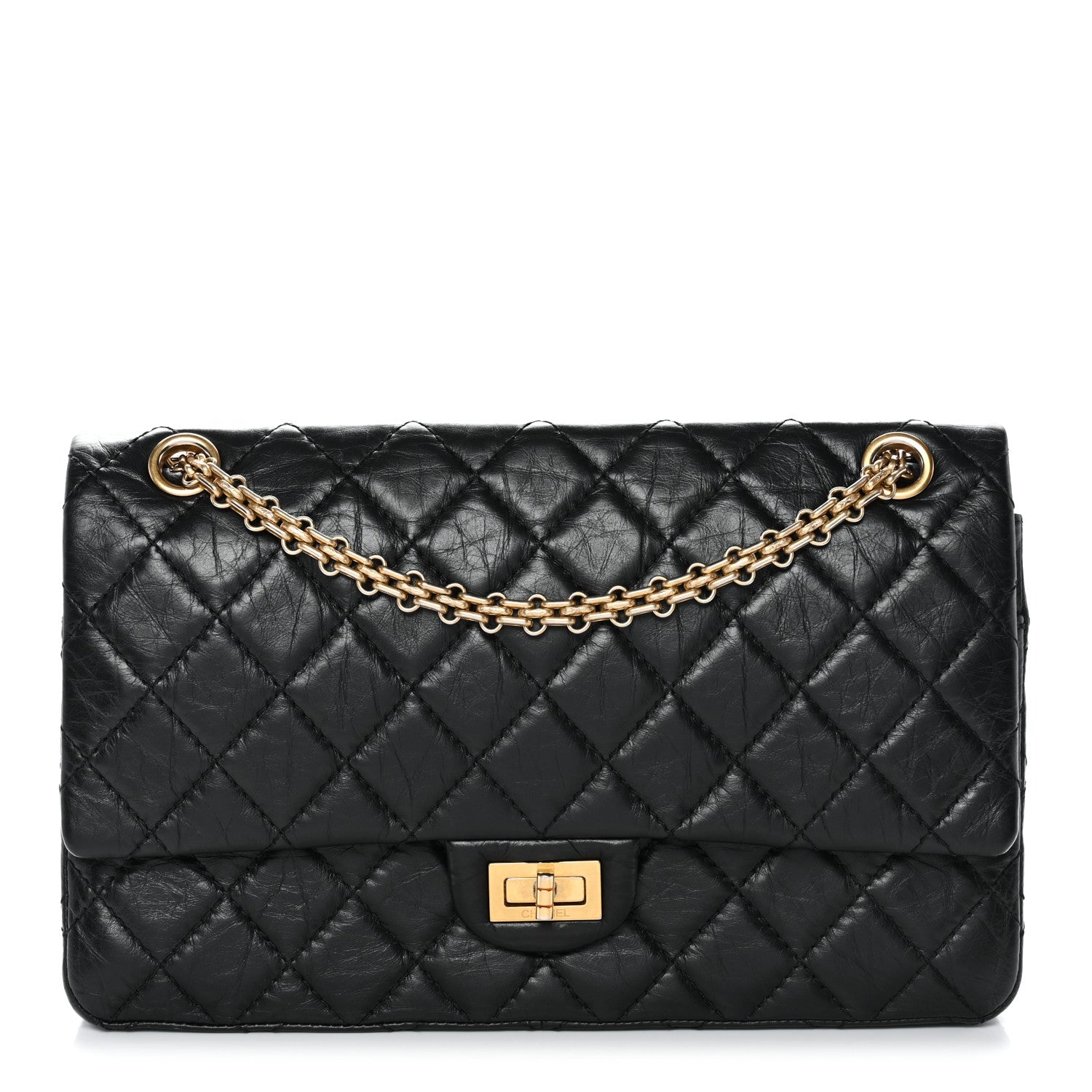 Chanel Aged Calfskin Quilted 2.55 Reissue 226 Flap Black