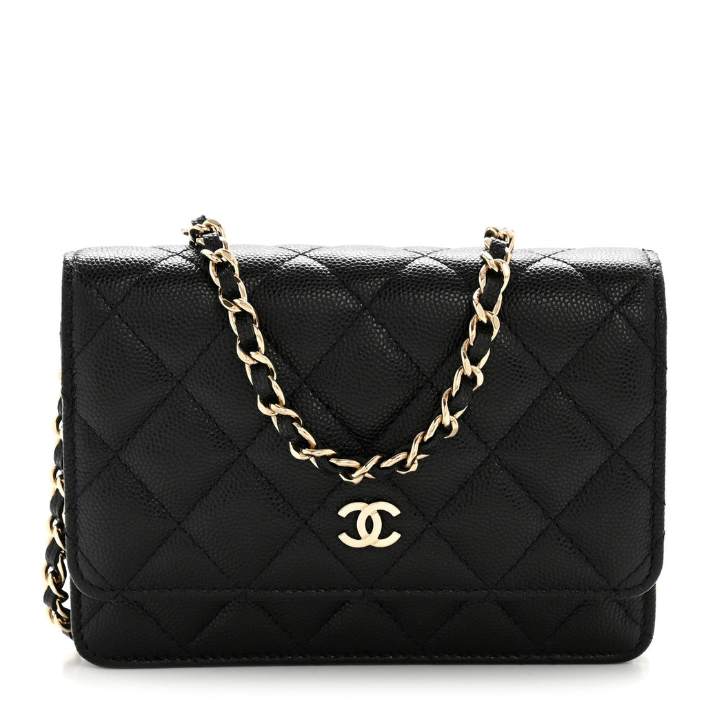 Chanel Caviar Quilted Mini Wallet On Chain WOC Black
