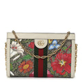 Gucci GG Supreme Monogram Flora Web Small Ophidia Chain Shoulder Bag White
