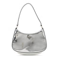 Prada Spazzolato Cleo Shoulder Bag Argento