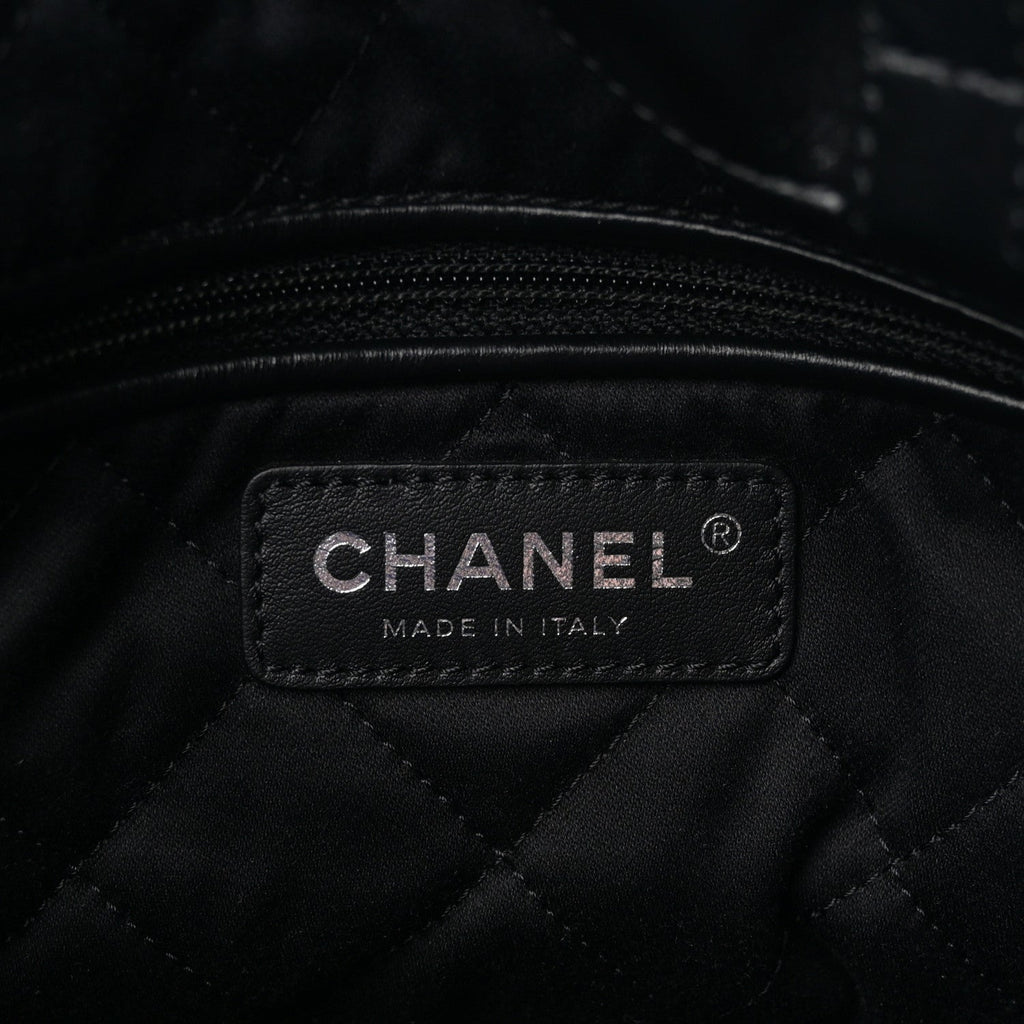 Chanel Shiny Calfskin Quilted Chanel 22 Backpack Black