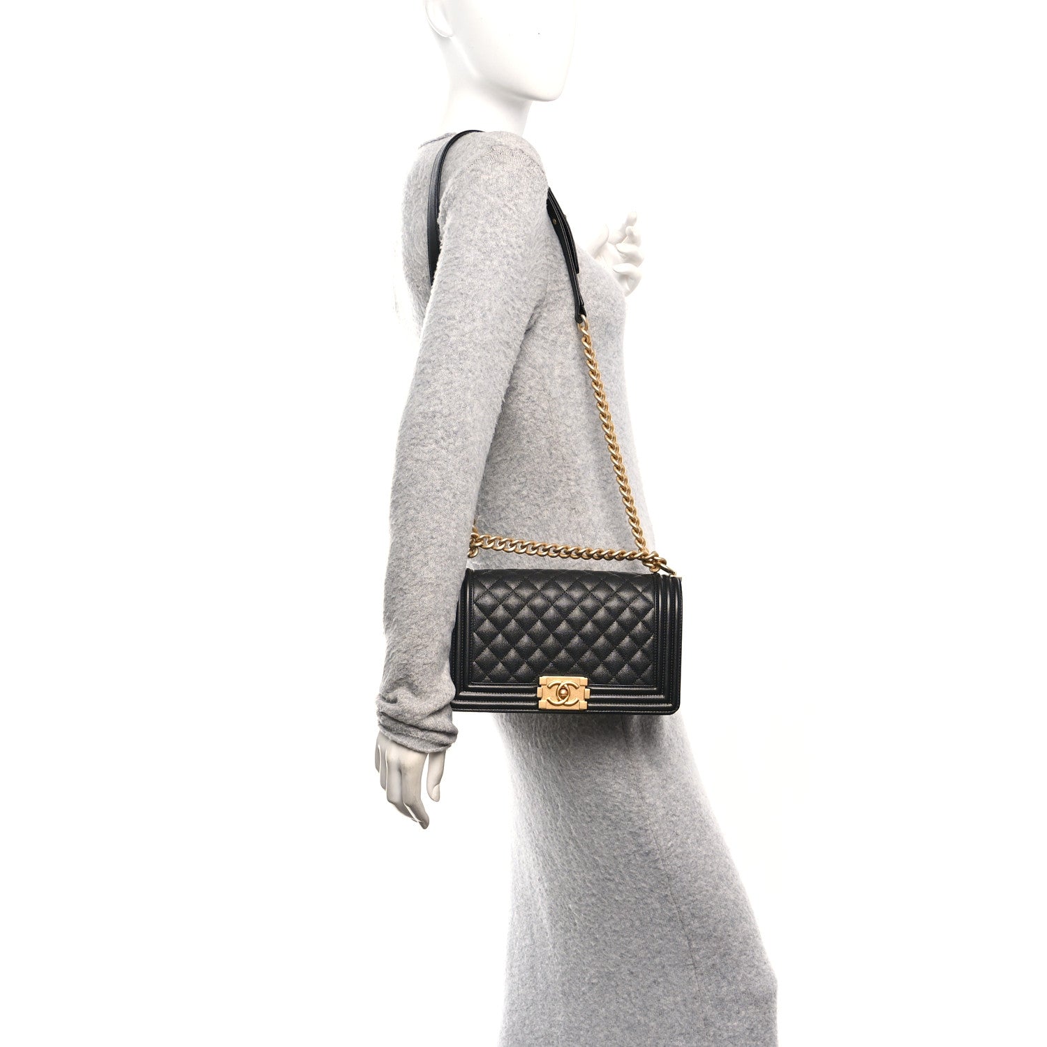 Chanel Caviar Quilted Medium Boy Flap Black