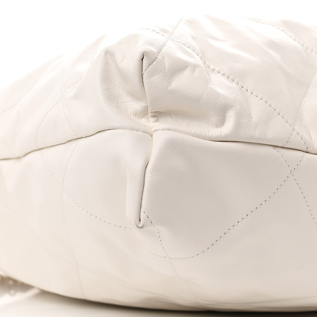 Chanel Shiny Calfskin Quilted Chanel 22 White Black