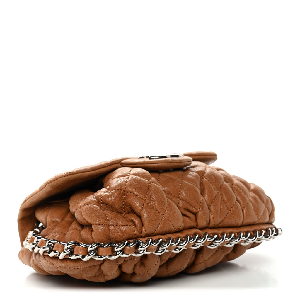 Chanel Washed Lambskin Mini Chain Around Messenger Brown