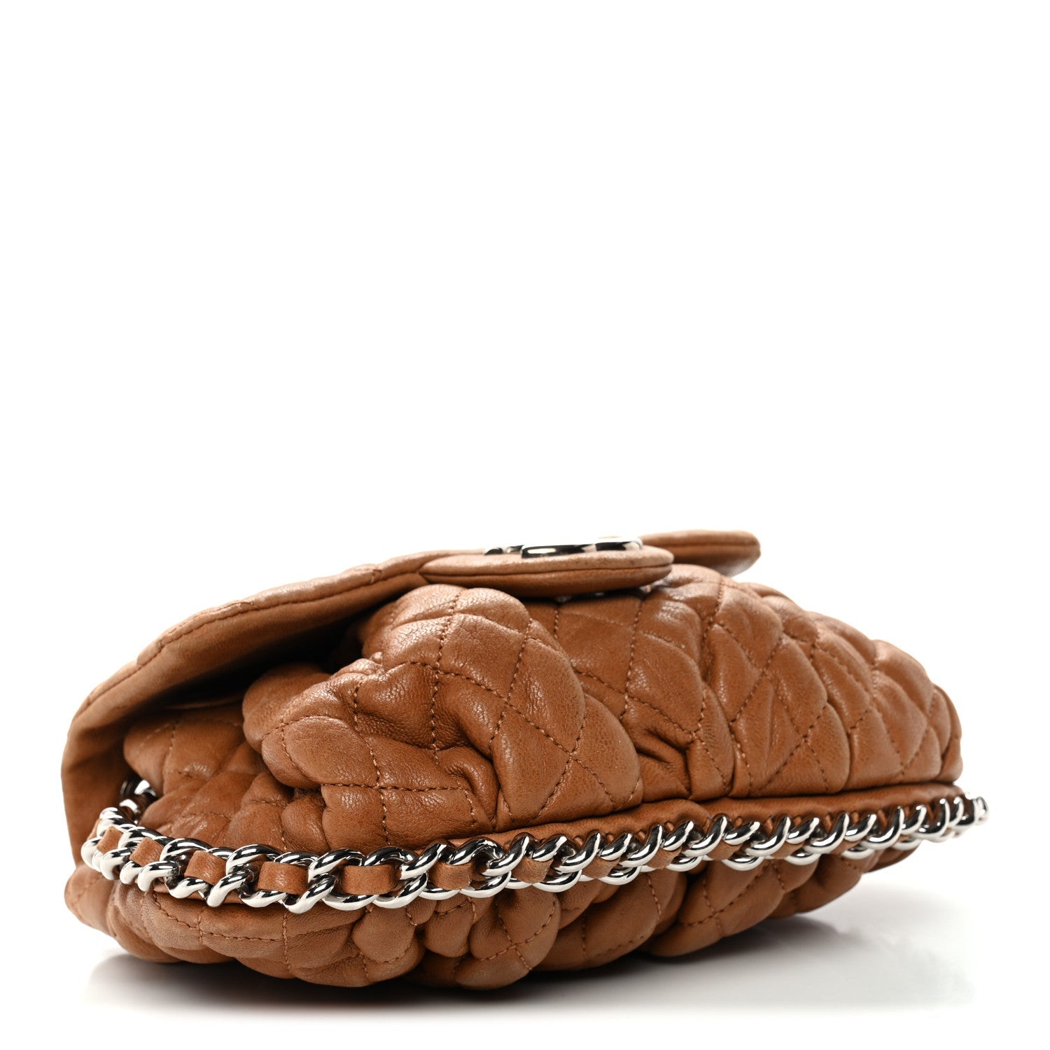Chanel Washed Lambskin Mini Chain Around Messenger Brown