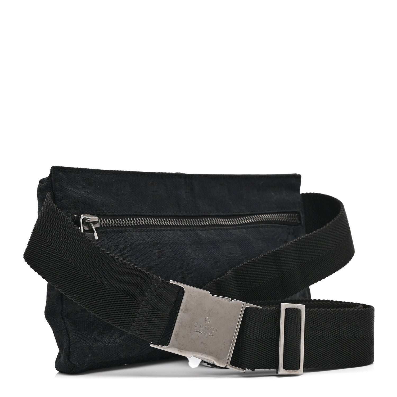 Gucci GG Monogram Double Pocket Belt Bag Black